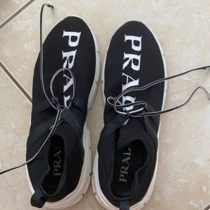 Prada black and white sneakers